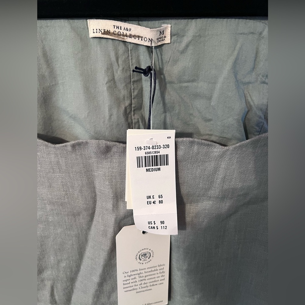 Abercrombie and Fitch Premium Linen Scalloped Mini Dress - Picture 4 of 4
